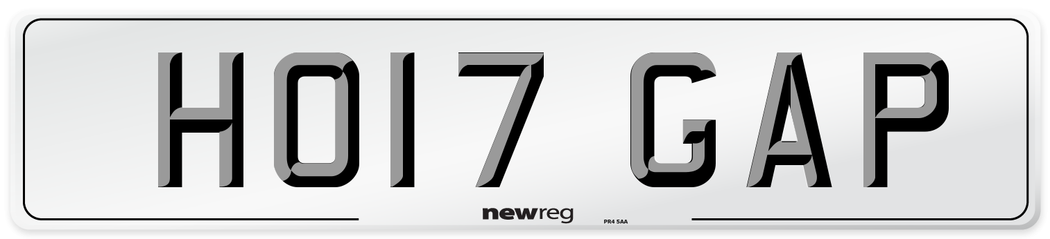 HO17 GAP Number Plate from New Reg